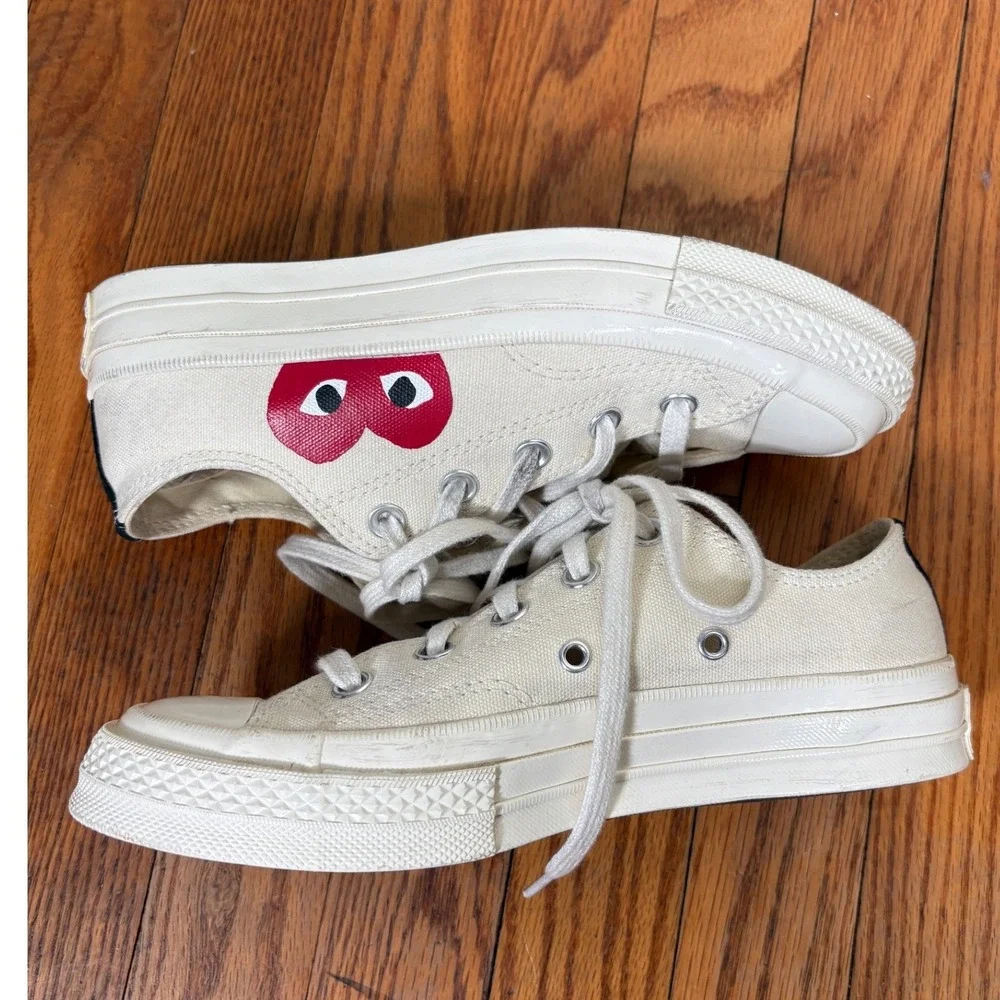 Comme des Garcons PLAY x Converse Chuck Taylor All Star Low‎ Cream Shoes size 6